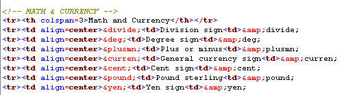 Code with HTML comment