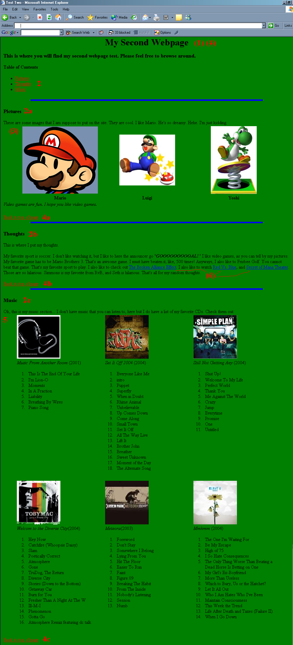 What the website should look like after you finish.