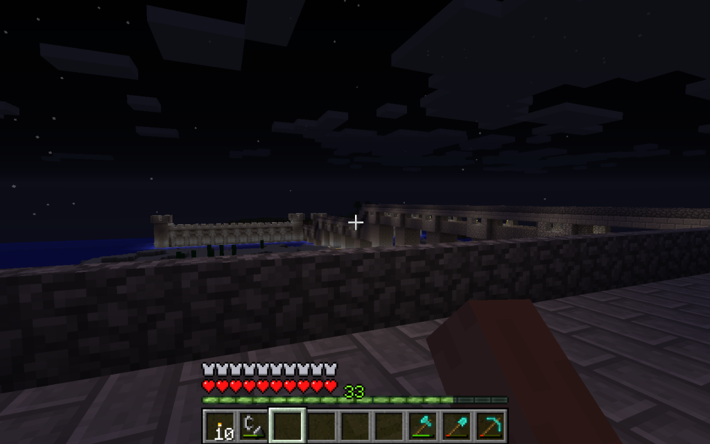 Minecraft View of Wall From Bridge